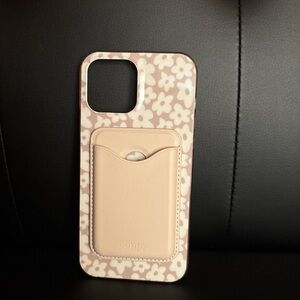 Floral Phone Case with Card Holder - Cream